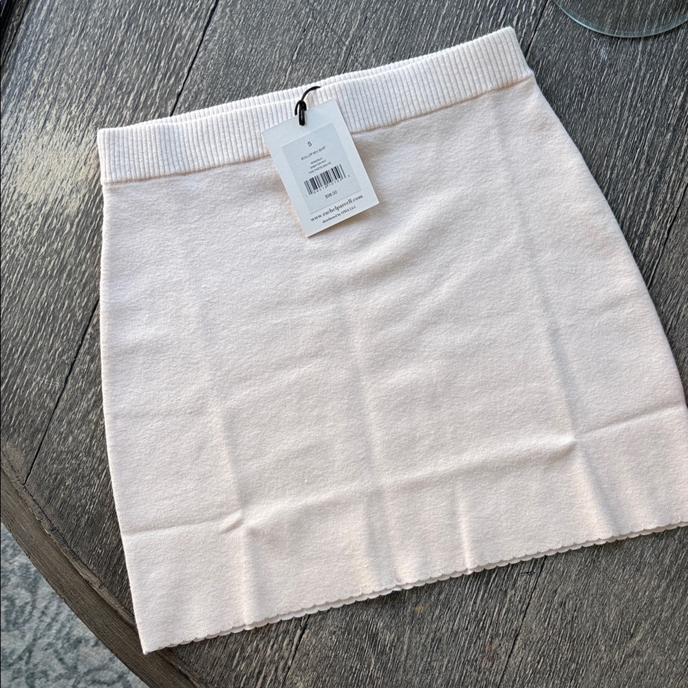 Rachel Parcell Blush Scalloped Pencil Skirt